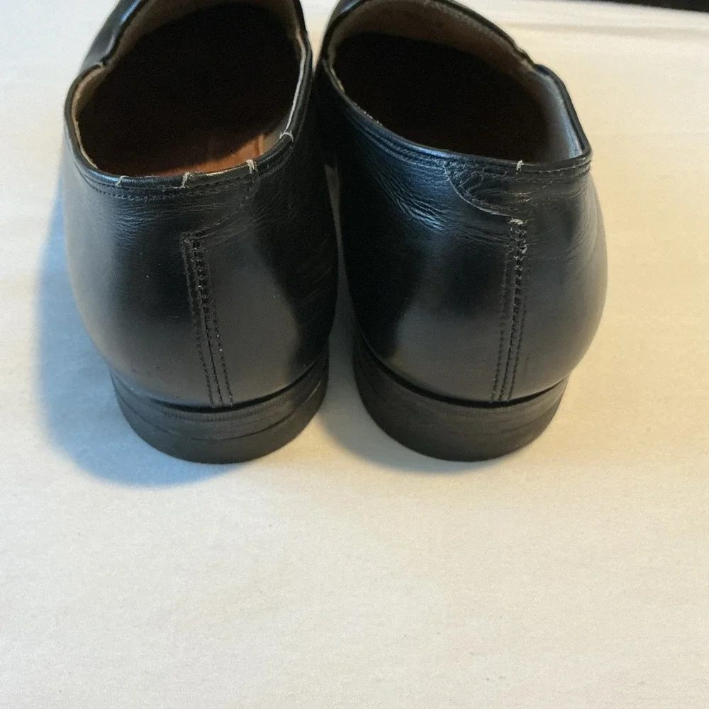 BESPOKE By Shoemaker Lee Kee Black Leather Slip On Loafers Dress Shoes 9.5 D EUC